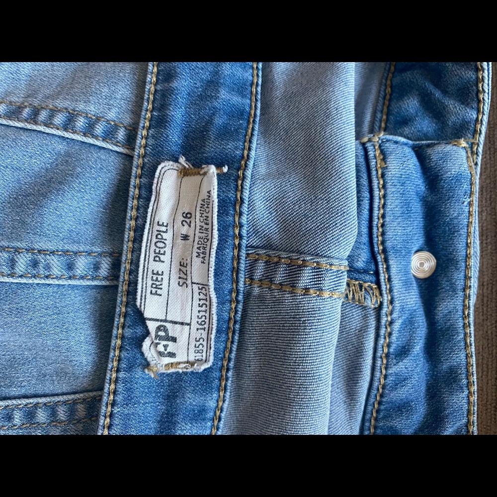 Free People High Waisted Light Denim Flare Jeans - Picture 6 of 7